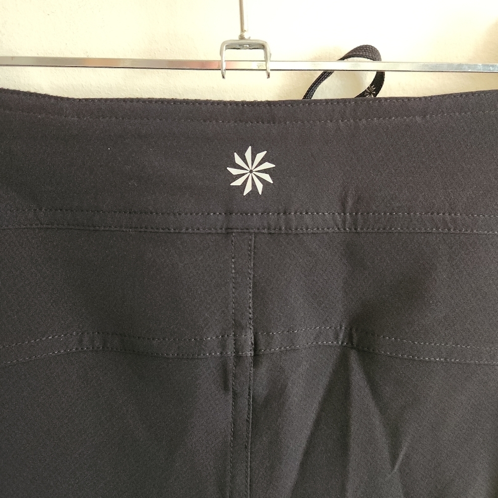 Athleta Swim Board Shorts Trunks Lace-Up Waist Black Zip Pockets Xl 14 - Picture 6 of 10